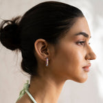 Load image into Gallery viewer, Altair - Silver Multi Semi Small Hoop Earrings
