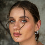 Load image into Gallery viewer, Sophie - Zirconia Studded Open Loop Earrings
