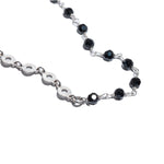 Load image into Gallery viewer, Salus - Black Crystal Sterling Silver Anklet
