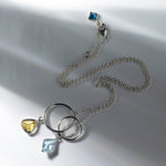 Load image into Gallery viewer, Altair - Sky Blue Topaz and Citrine Stone Silver Rings Necklace
