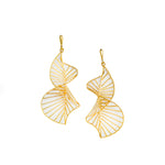 Load image into Gallery viewer, Twisted Marvels - 925 Silver Dangle Double Helix Earrings: Gold Rhodium Plating
