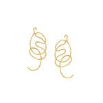 Load image into Gallery viewer, Looped Whimsy - 925 Silver Spiral Dangle Earrings: Gold Rhodium Plating

