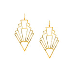 Load image into Gallery viewer, Geometry Magic - 925 Silver Triangle Dangle Earrings: Gold Rhodium Plating
