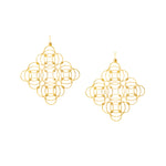 Load image into Gallery viewer, Artful Angles - 925 Silver Square Geometric Earrings: Gold Rhodium Plating
