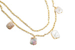 Load image into Gallery viewer, Timeless Beauty - 925 Silver Double-Layered Necklace with Pearl Stones: Gold Rhodium Plating
