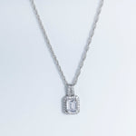 Load image into Gallery viewer, Ada - Braided Princess Cut Zirconia Necklace
