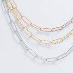 Load image into Gallery viewer, Amira - Triple Layered Necklace: Silver, Gold and Rose Gold Polish
