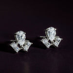 Load image into Gallery viewer, Claire - Emerald Cut Teardrop Cluster Zirconia Earrings
