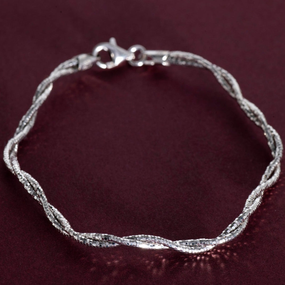 Dione - Hexagon Braided Snake Chain Bracelet