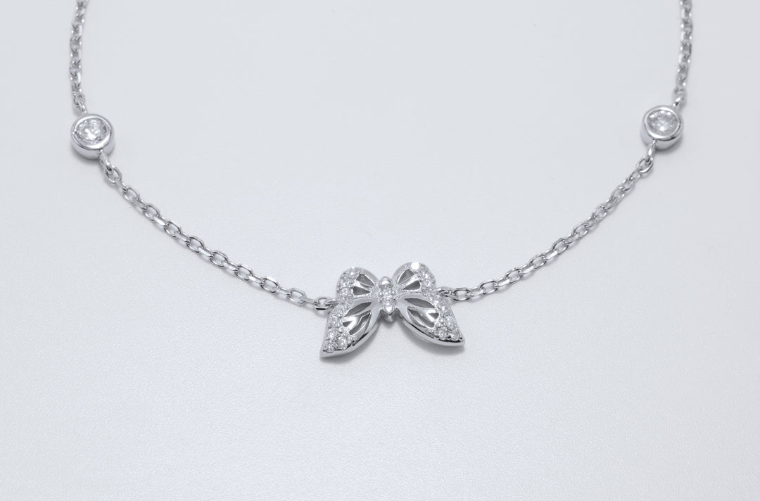 Anima - Zirconia Solitaire Butterfly Charm Bracelet