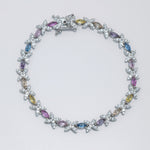 Load image into Gallery viewer, Hegemone - Zirconia and Colorful Stone Floral Bracelet
