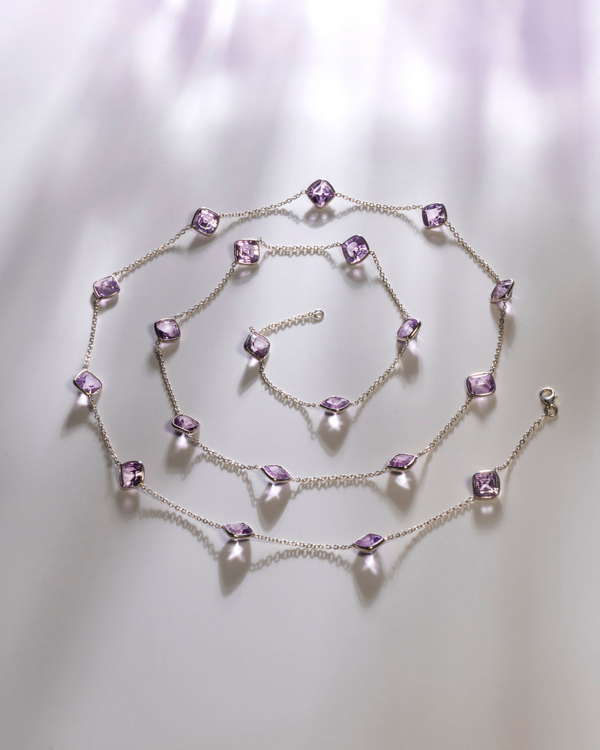 Callidora - Layered Amethyst Stone Necklace
