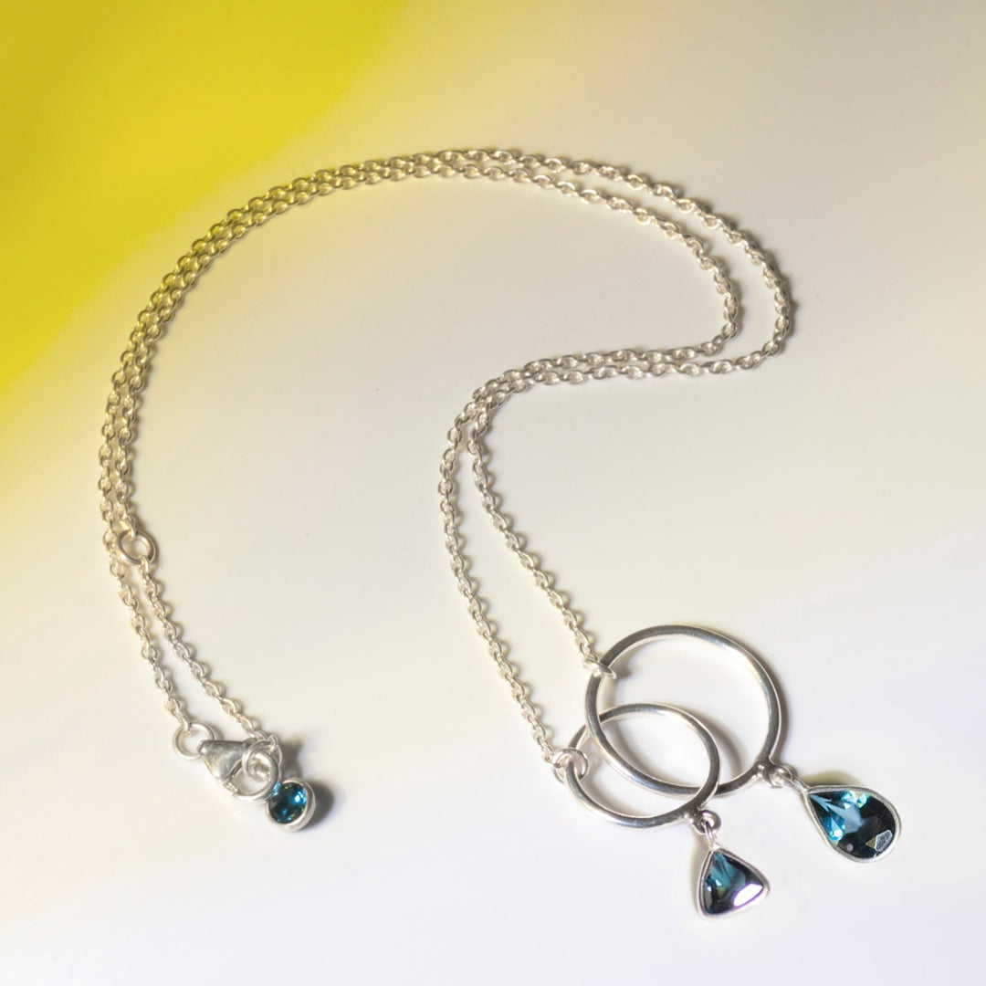 Belvina - London Blue Topaz Silver Ring Necklace