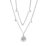 Load image into Gallery viewer, Assyria - Zirconia Heart and World Tree Charm Necklace

