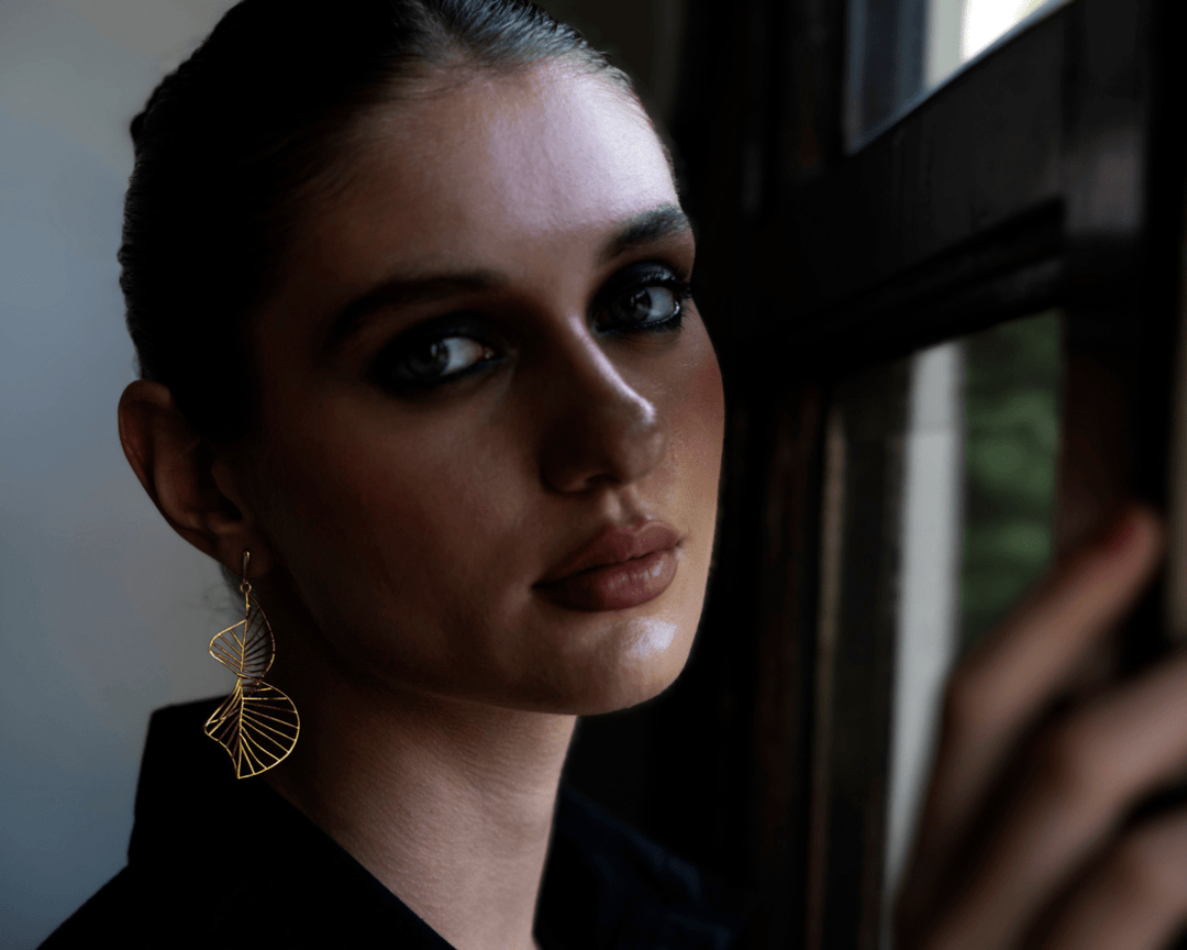 Twisted Marvels - 925 Silver Dangle Double Helix Earrings: Gold Rhodium Plating