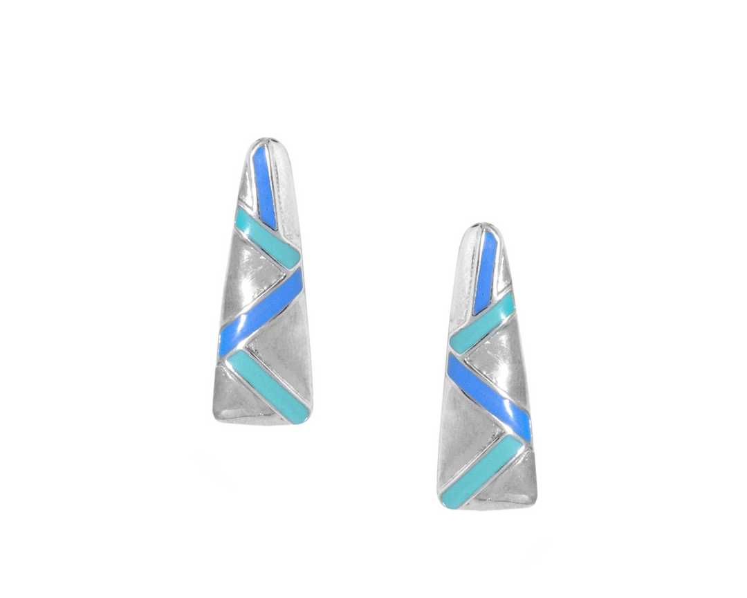 Vesta - Waterproof Enamel Triangle Set: Blue and Sky Blue / Pink and Peach