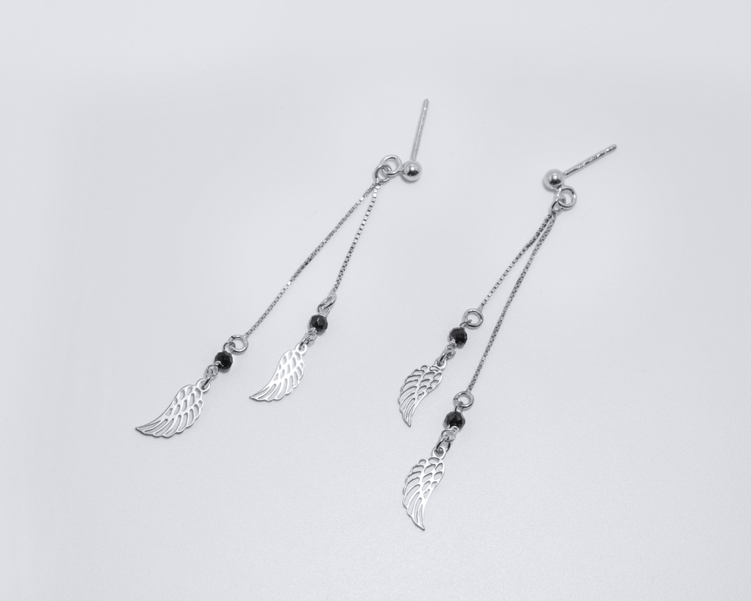 Zeus - Angel Wing Charm Dangler Earrings