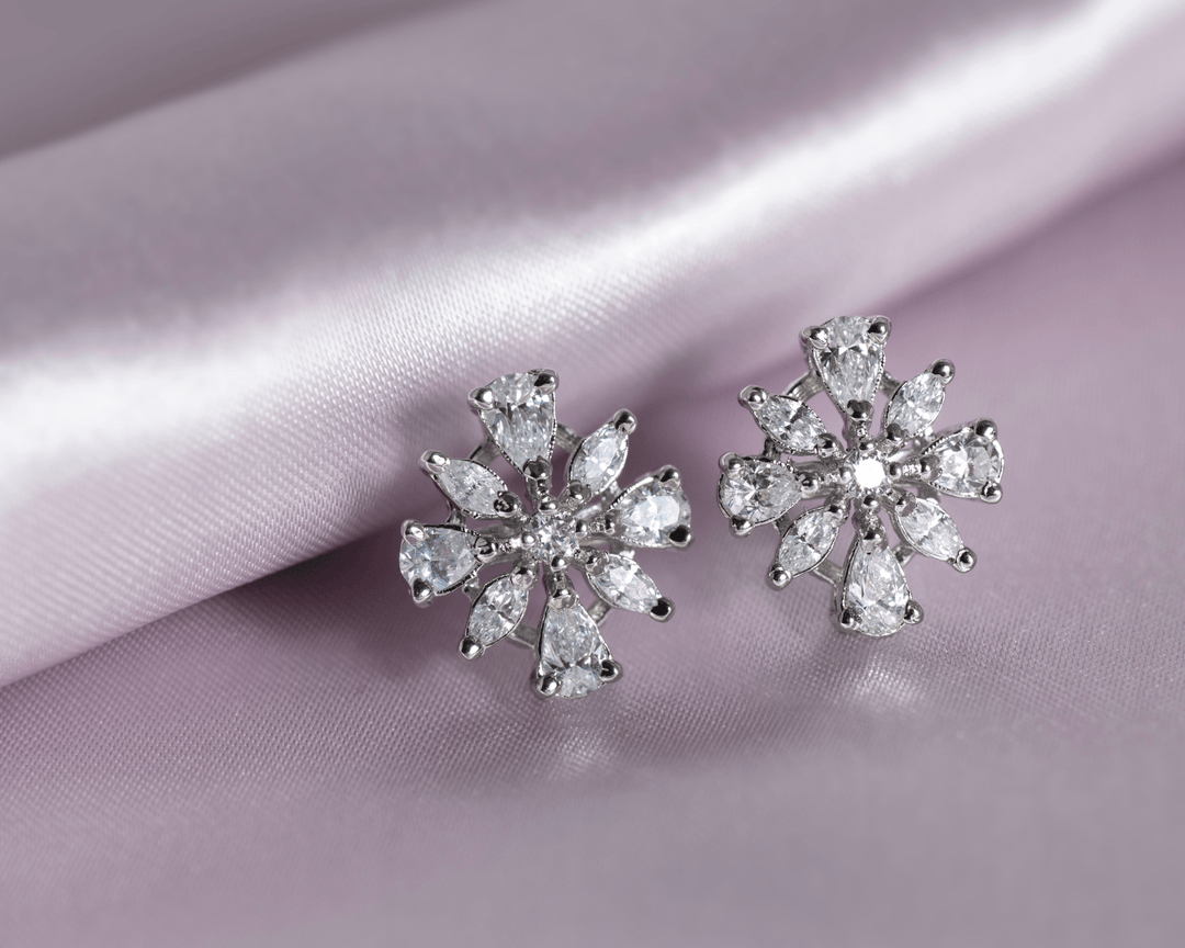 Nyx - Zirconia Floral Stud Earrings