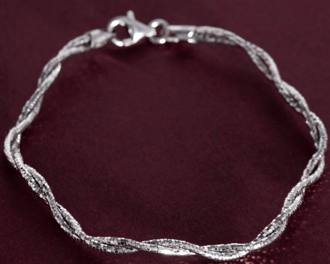 Dione - Hexagon Braided Snake Chain Bracelet