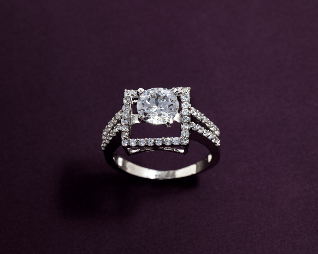 Alya - Square Zirconia Solitaire Ring