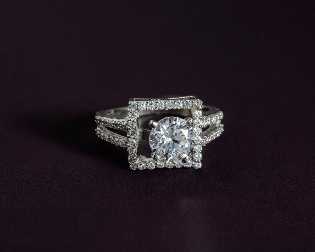 Alya - Square Zirconia Solitaire Ring