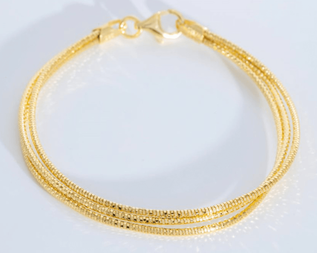 Midas - Triple Layered Chain Bracelet: Gold Polish