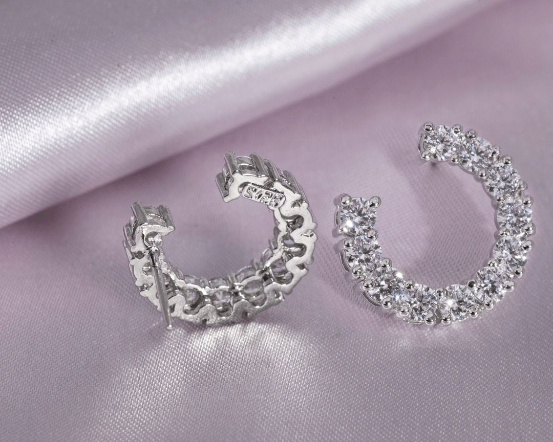 Sophie - Zirconia Studded Open Loop Earrings
