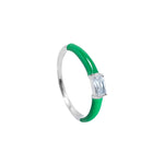 Load image into Gallery viewer, Eos - Green Enamel Zirconia Ring
