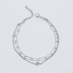 Load image into Gallery viewer, Thalia - Double Layered Link Zirconia Solitaire Bracelet
