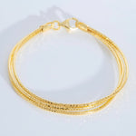 Load image into Gallery viewer, Midas - Triple Layered Snake Chain Bracelet: Gold Polish
