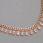 Load image into Gallery viewer, Theia - Zirconia Teardrop Charm Anklet: Rose Gold Polish
