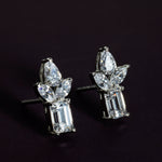 Load image into Gallery viewer, Maia - Princess Cut Teardrop Zirconia Cluster Earrings
