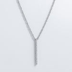 Load image into Gallery viewer, Zoe - Rope Chain Necklace with Zirconia Bar Pendant
