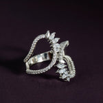 Load image into Gallery viewer, Polaris - Double Loop Zirconia Statement Ring
