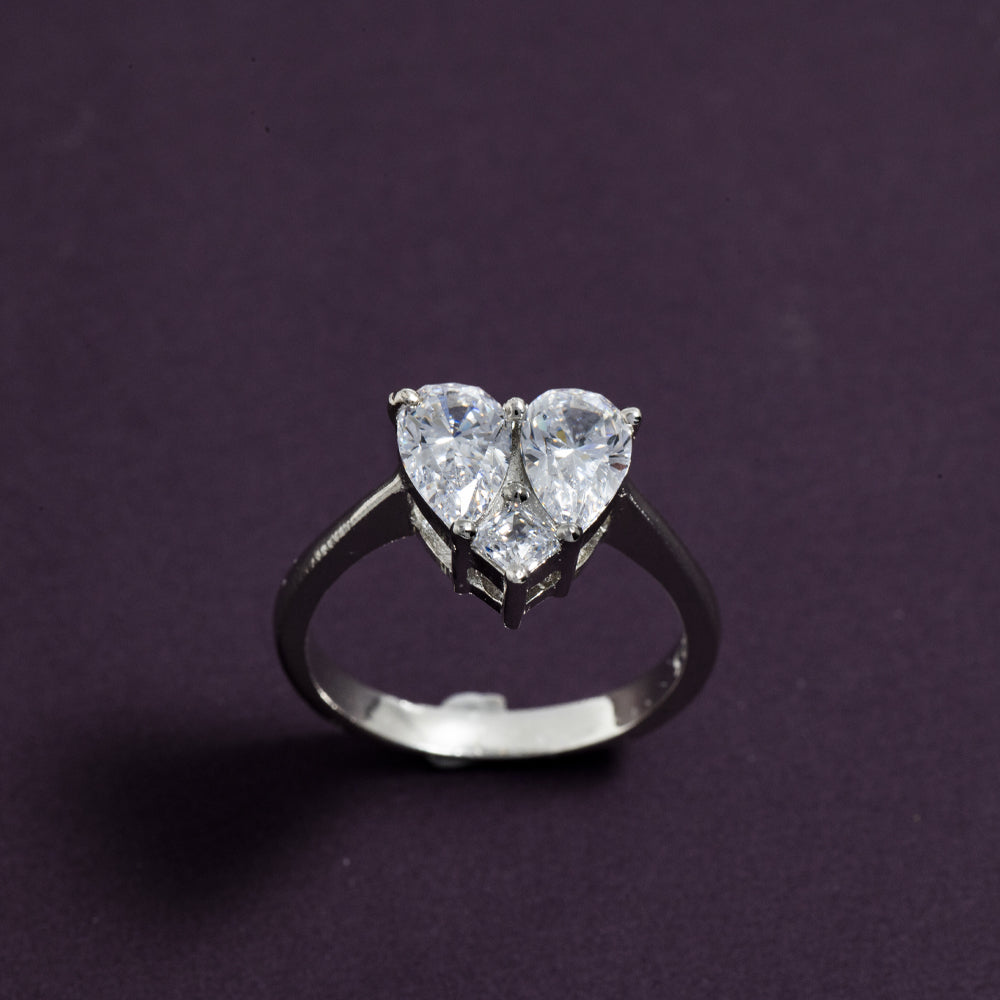 Pollux - Invisible Heart Setting Zirconia Ring