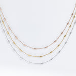Load image into Gallery viewer, Maeve - Triple Layered Beaded Chain Necklace: Silver, Gold and Rose Gold Polish
